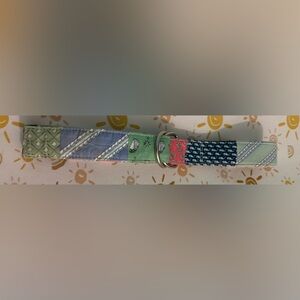 Vineyard Vines by Shep & Ian D-Ring Fabric Patchwork Belt Sz Small Golf Sailboat